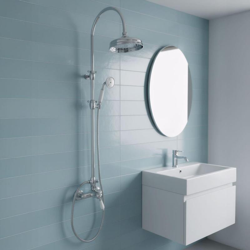 PB Set di Rubinetteria per Doccia Nostalgica con Doccione Cromato