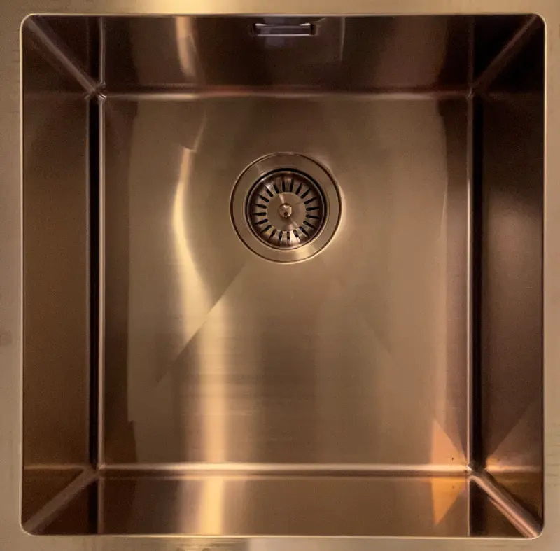 Ausmann Mosel Lavello in acciaio inossidabile colore rame PVD Rame 40x40 montaggio a filo sopra e sotto il piano 080969