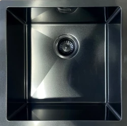 Ausmann Mosel Lavello in acciaio inox color antracite PVD Gun Metal 40x40 sottopiano e soprapiano 067106