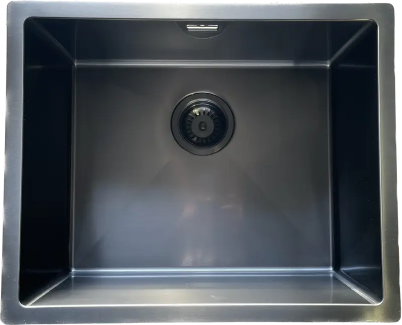 Ausmann Mosel Lavello in acciaio inossidabile colore antracite PVD Gun Metal 50x40 montaggio a filo sopra e sotto il piano 067113