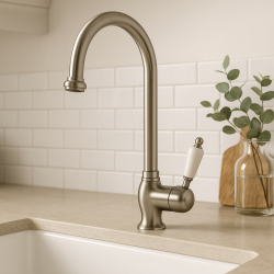 PB Rubinetto da cucina monocomando classico con beccuccio girevole 200 mm in acciaio inossidabile 1208953115