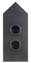 Indux Corner Colonna energetica con 2 prese di corrente con messa a terra Angolare Nero 1208953221