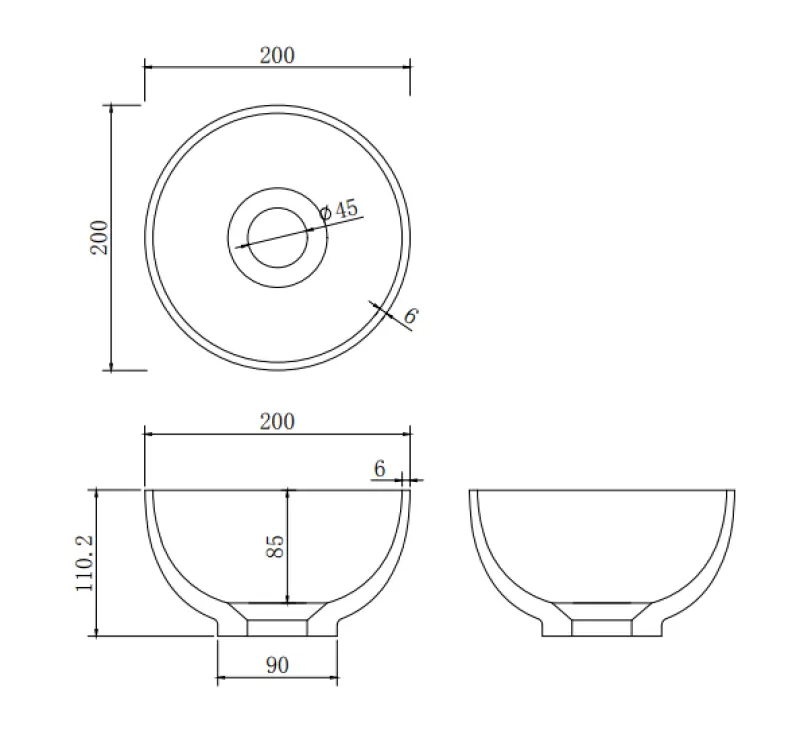 Lavabo da appoggio Solid S in Solid Surface, rotondo, 20 x 20 x 11 cm, bianco opaco, 1208953267