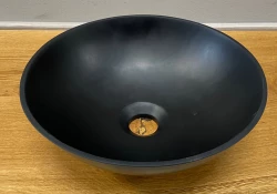 Lavabo da appoggio Solid S in Solid Surface, rotondo, 30 x 30 x 11 cm, nero opaco, 1208953271