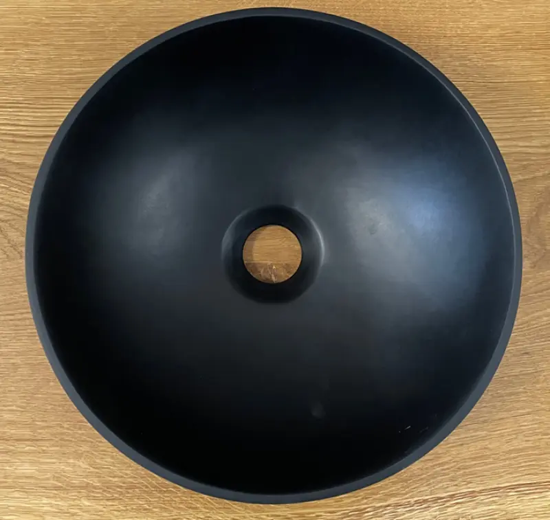 Lavabo da appoggio Solid S in Solid Surface, rotondo, 30 x 30 x 11 cm, nero opaco, 1208953271