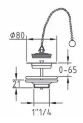 PB Unix Tappo per fontata e lavabo con catena di arresto cromato 1208953280
