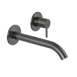 SB Round Miscelatore per lavabo ad incasso gun metal PVD 162mm