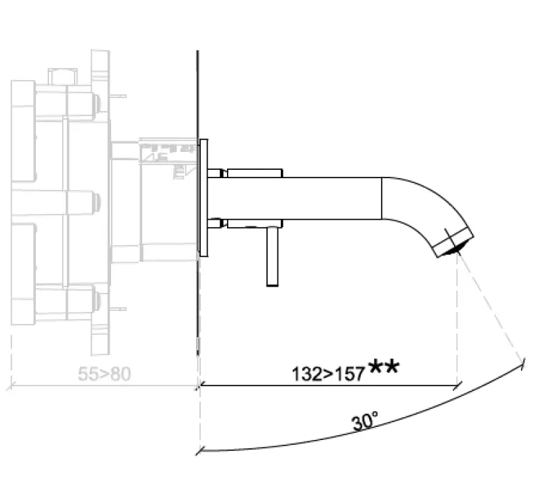 SB Round 316 Miscelatore per lavabo ad incasso in acciaio inossidabile 132mm