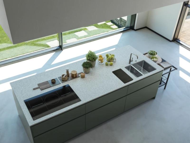 Franke Mythos MYX 160.34.16 BL lavello sottopiano in acciaio inox da una vasca e mezza 34+16cm 122.0638.273