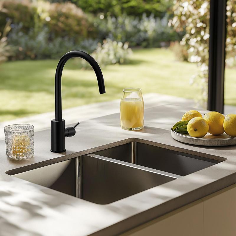 Franke Mythos MYX 160.34.16 BL lavello sottopiano in acciaio inox da una vasca e mezza 34+16cm 122.0638.273