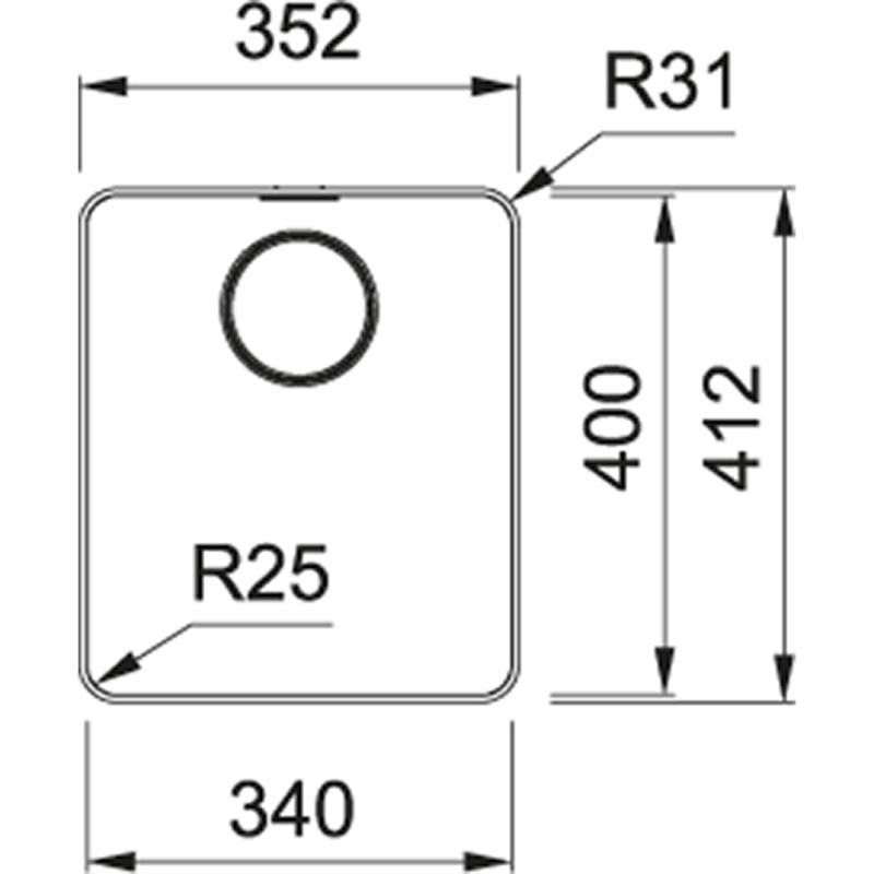 Franke Mythos MYX 210.34 lavello in acciaio inossidabile 34x40cm a filo 127.0638.274