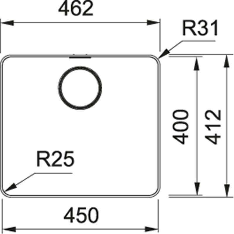 Franke Mythos MYX 210.45 lavello in acciaio inossidabile 45x40cm a filo 127.0638.275