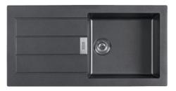 Franke Sirius 2 S2D 611 lavello in plastica con scolapiatti nero da incasso 100x50 143.0634.480