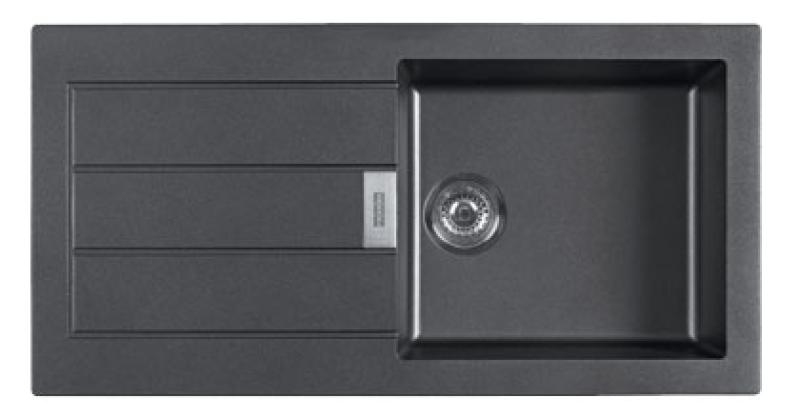Franke Sirius 2 S2D 611 lavello in plastica con scolapiatti nero da incasso 100x50 143.0634.480