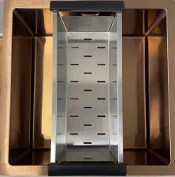 Ausmann Cestino per residui in acciaio inox spazzolato 44x18cm per lavello lunghezza 40cm 1208953722