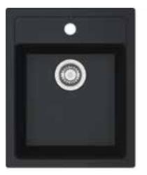 Franke Sirius 2 S2D 610.40 lavandino nero in plastica 43x53cm da installare con foro per rubinetto 114.0568.053