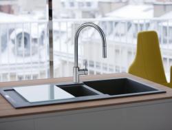 Franke Rubinetto da cucina Eos Neo con beccuccio estraibile completo di testina spruzzatrice in acciaio inossidabile 115.0590.045