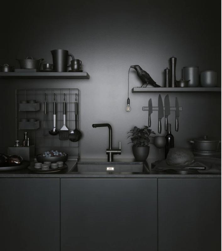 Franke Rubinetto da cucina con sensore finitura nera spazzolata Atlas Neo beccuccio girevole 115.0625.525