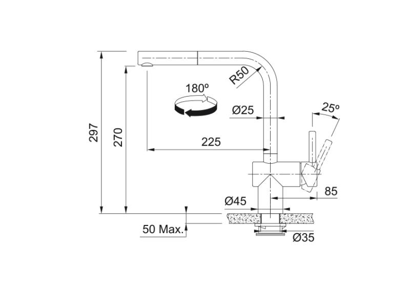 Franke rubinetto a sensore nero spazzolato Atlas Neo con beccuccio estraibile 115.0625.527