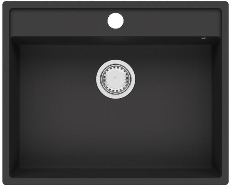 GraniteMy Bremen Lavello in Granito 64x52 cm Nero – Installazione Sopra Piano, Sotto Piano e a Filo con Banco per Rubinetto e Tappo in Acciaio Inox 1208953873.