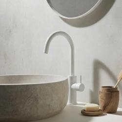 Waterevolution Flow rubinetto lavabo modello alto bianco opaco T1121FUBR