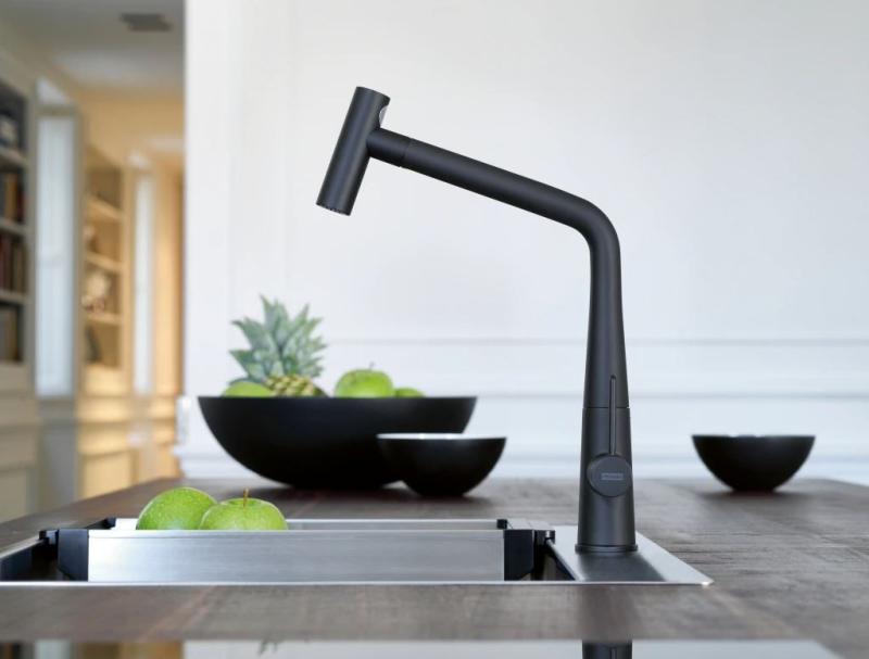 Franke Icon Rubinetto da cucina nero opaco con beccuccio girevole 115.0625.190