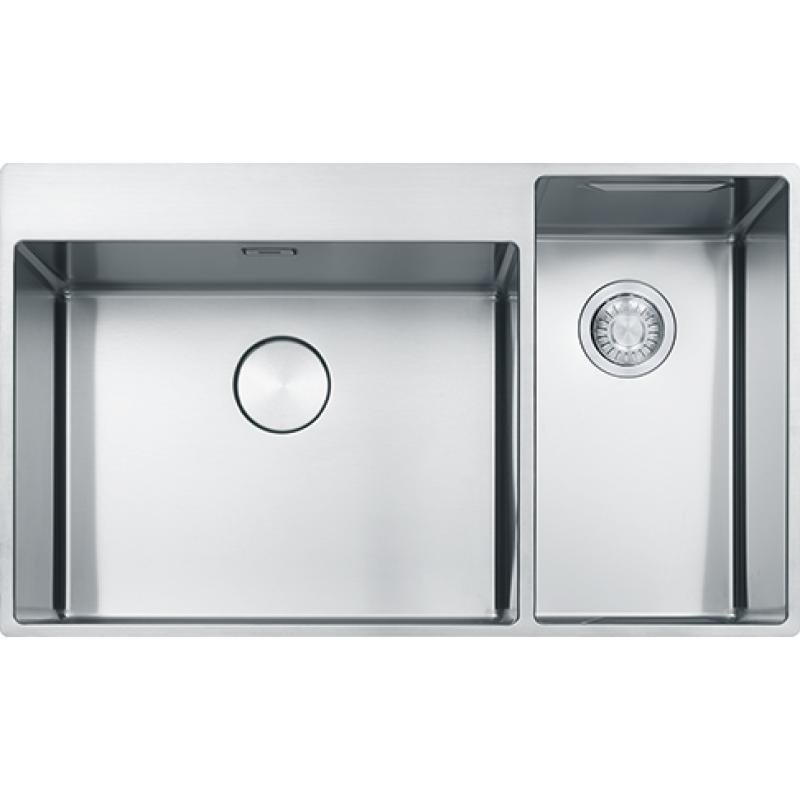 Franke Box Center BWX220-54-27 lavello in acciaio inossidabile a sinistra con tagliere set di coltelli e cestello a filo 86x51cm 127.0587.643