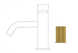 Waterevolution Flow Rubinetto lavabo a chiusura automatica in ottone spazzolato T110TPLE