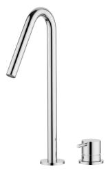 Waterevolution Flow Miscelatore per lavabo a 2 fori cromato con beccuccio alto a V 120mm T1122V01