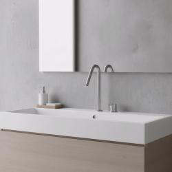 Waterevolution Flow Miscelatore per lavabo a 2 fori acciaio inox con beccuccio alto a V 120mm T1122VIE