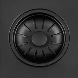 Lorreine 50BQ-FU Lavello in quarzo nero 50x40cm m0ntaggio a filo e sotto il piano con tappo a cestello nero 1208954002
