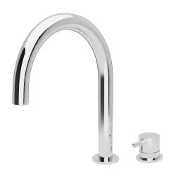 Waterevolution Flow Rubinetto per lavabo a 2 fori cromo con beccuccio basso a U da 113 mm T1121U01