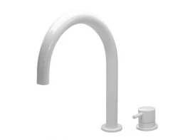 Waterevolution Flow Rubinetto lavabo a 2 fori bianco con bocca bassa 113 mm T1121UBR