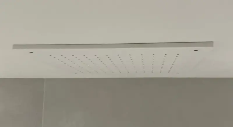 SB Rubinetterie, doccia a soffitto rotonda incassata in corian solido bianco opaco, con testa doccia da 25 cm. 1208954085