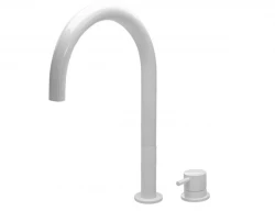 Waterevolution Flow Rubinetto lavabo a 2 fori bianco con bocca alta 200 mm T1122UBR