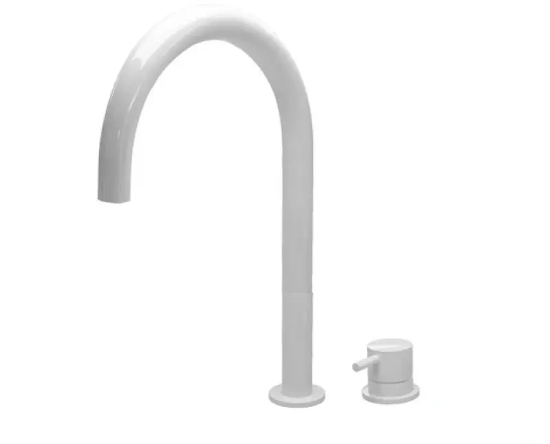 Waterevolution Flow Rubinetto lavabo a 2 fori bianco con bocca alta 200 mm T1122UBR