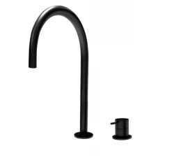 Waterevolution Flow Rubinetto lavabo a 2 fori nero con bocca alta 200 mm T1122UPR