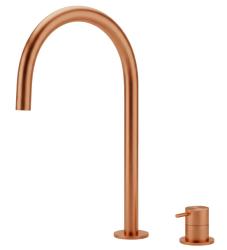 Waterevolution Flow Rubinetto lavabo a 2 fori PVD rame spazzolato con bocca alta 200 mm T1122UCPE