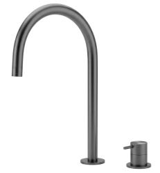 Waterevolution Flow Rubinetto lavabo a 2 fori PVD Gun Metal con bocca alta 200 mm T1122UGME