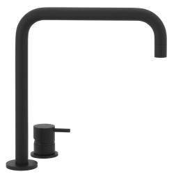 Waterevolution Flow Miscelatore per lavabo a 2 fori con beccuccio alto 222 nero opaco T122HPR