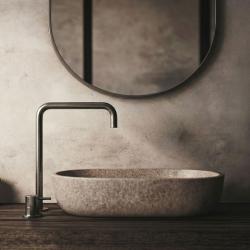 Waterevolution Flow Miscelatore per lavabo a 2 fori con beccuccio alto 222 PVD Gun Metal T122HGME