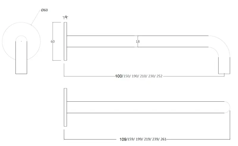 Waterevolution Flow Miscelatore per lavabo con beccuccio 10cm T116BBR-10
