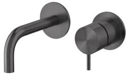 Waterevolution Flow Rubinetto lavabo da incasso PVD Gun Metal con bocca 10 cm T116BME-10