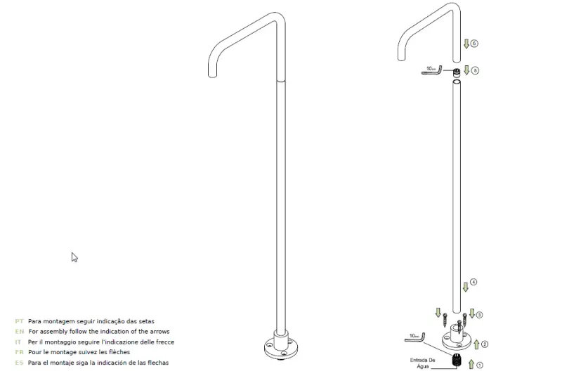 Waterevolution Flow Rubinetto lavabo indipendente Beccuccio Interamente in acciaio inossidabile T1.676.IE