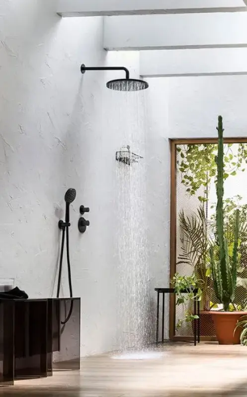 SB Round Set doccia ad incasso interamente nero opaco