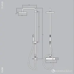 Waterevolution Flow combinazione doccia con termostato e soffione a pioggia PVD rame spazzolato T141TCPE