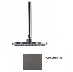 Waterevolution Flow soffione doccia 250 mm con attacco a soffitto PVD Gun Metal T164225GME