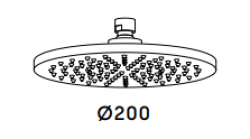 Doccia a soffione Waterevolution Flow 200mm in rame spazzolato PVD T1643CPE