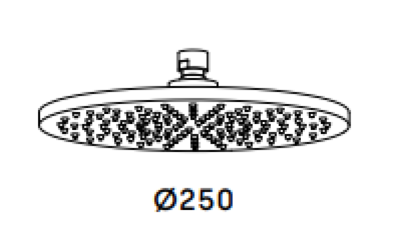 Doccia a soffitto Waterevolution Flow 250mm nera opaca T164325PR