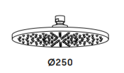 Waterevolution Flow doccia a soffitto 250mm PVD Gun Metal T164325GME